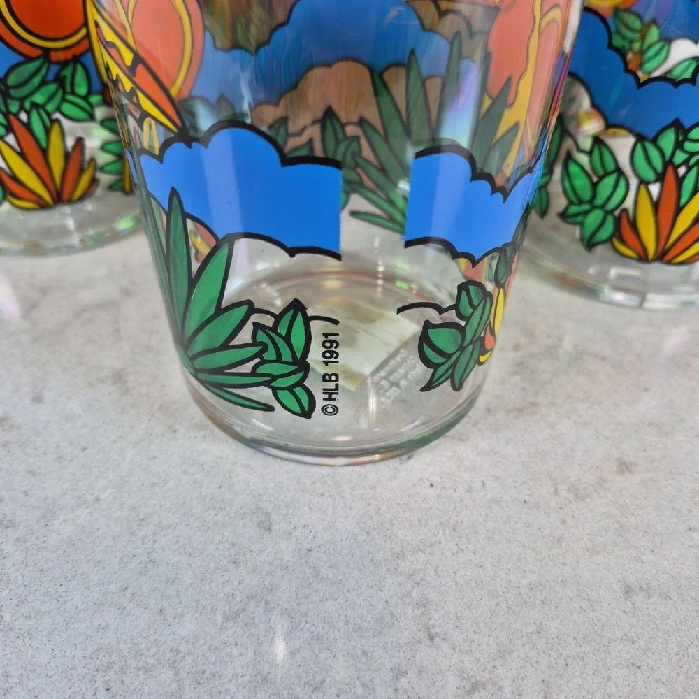 Vintage 1991 Grainware HLB Toucan‎ Acrylic Tumblers Set 8 Bloomingdale's